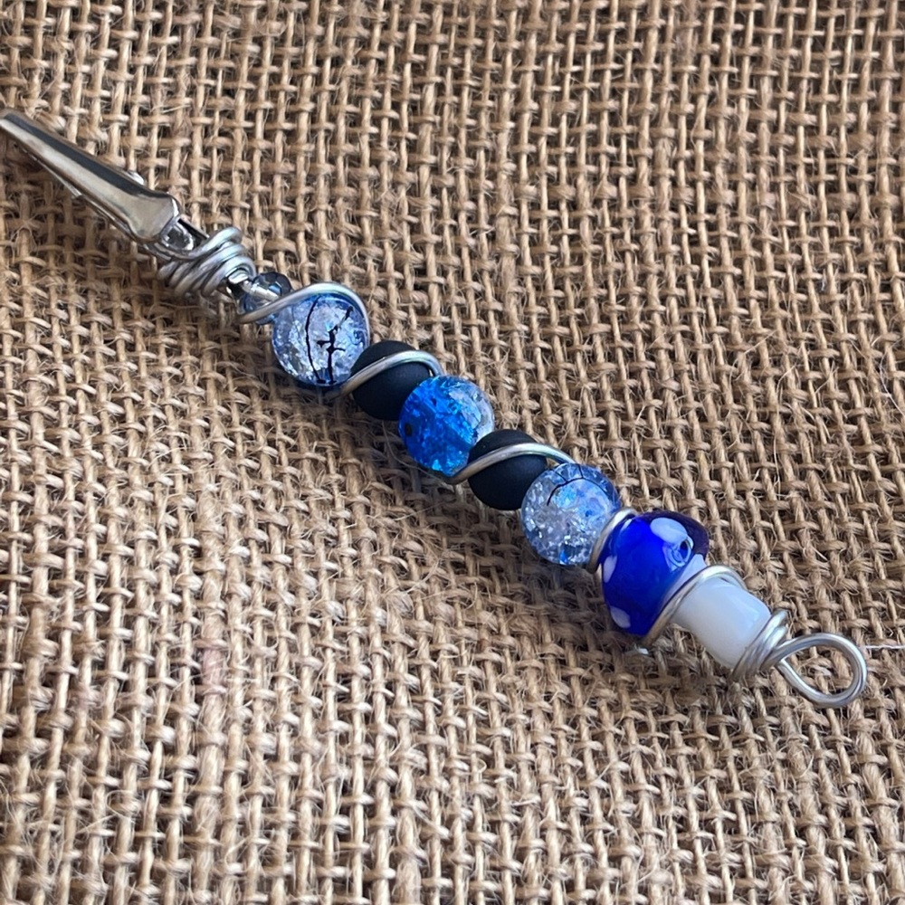 Blue Mushroom Roach Clip. Multipurpose use as debit card holder, ATM, gas pump,